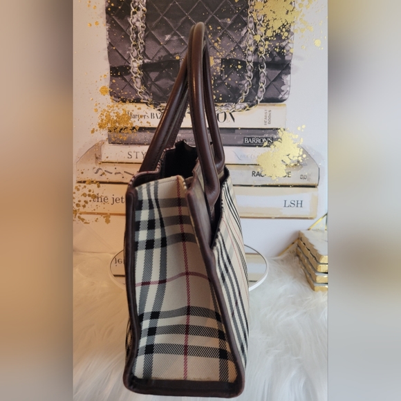 Burberry Nova Check Canvas Hand Bag Vintage RARE - Picture 10 of 16